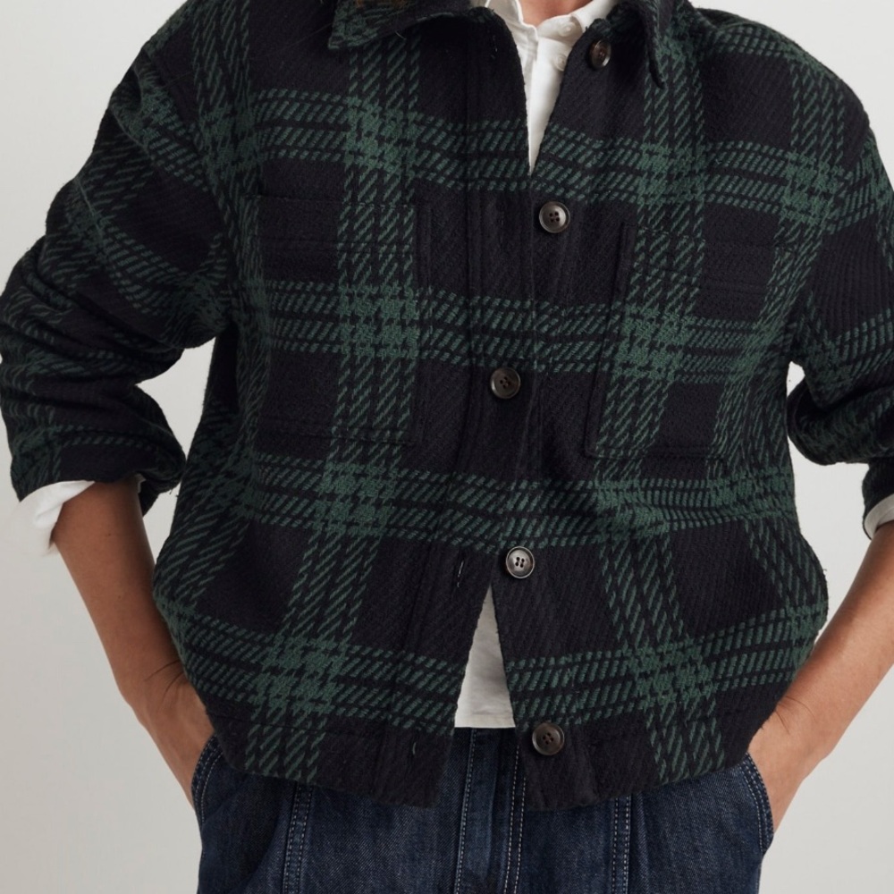 Madewell Boxy Plaid Button-Up Jacket XL